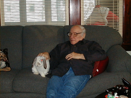 My dad with his grandbunny