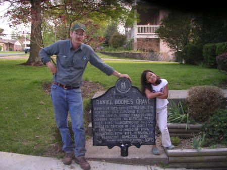 Working on D Boone's Marker with daughter.