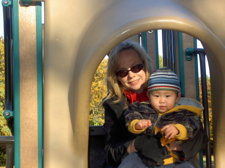 Jack and Mom on the slide