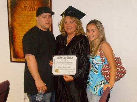 Me and my 2 kids at Bible College Graduation