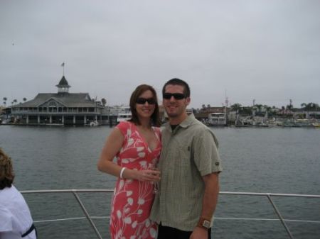 Alissha and I on a cruise of Newport Harbor