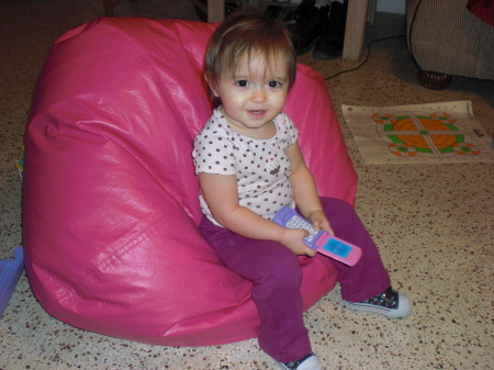 Anaya and her beanbag chair#2