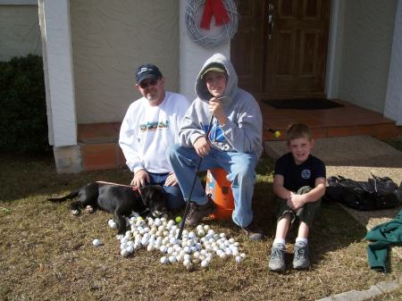 A successful day of golf ball hunting