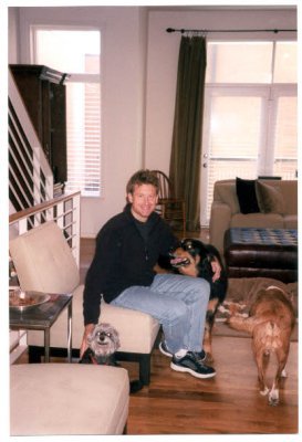 Dave with Duchess, Barney and Buddy