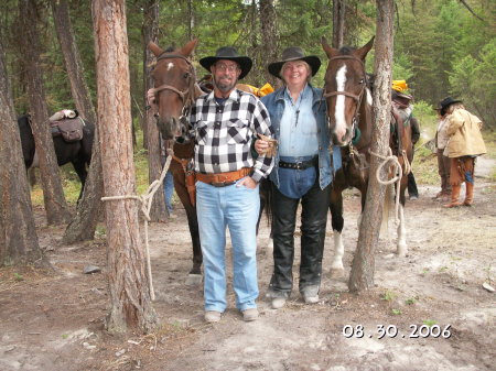 Riding in Montana with husband Chris