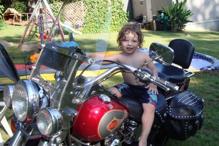 Asher my grandson  Biker in training