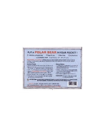 Back of Polar Bear Hand Warmers Package