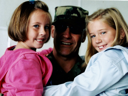 My return from Bosnia w/ grandaughters