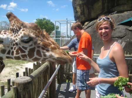 Hungry giraffe and daughter #1