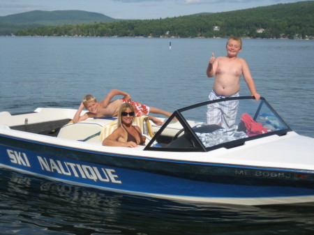 Enjoying the Lake with Peter and Friend Rob