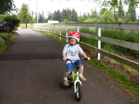 Parker rides a REAL bike! (1)