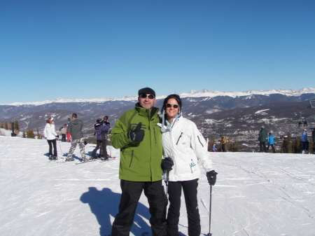 Skiing our butts off in Breckenridge.