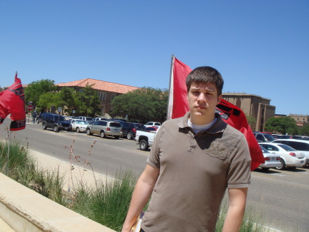 Nicholas on the campus of Texas Tech Universit