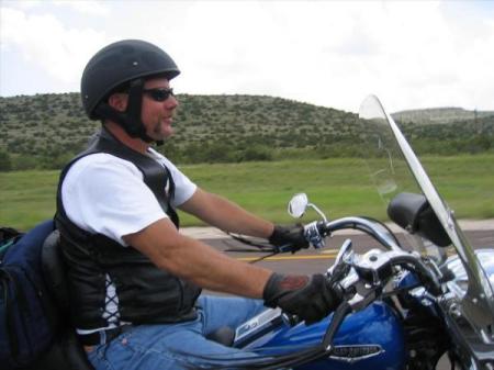 Me, crusing on my Harley to California