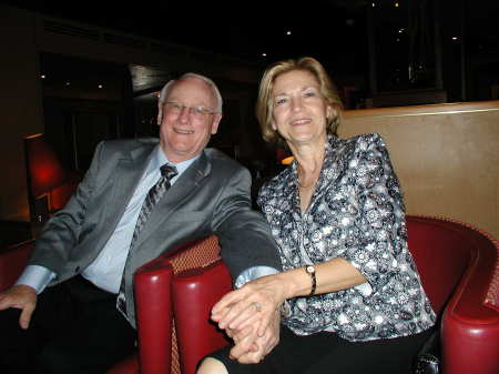 Sandy & I in a lounge on the cruie ship