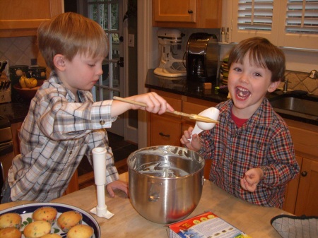 Twin grandsons Lucian Walker and Jacob Maxwell