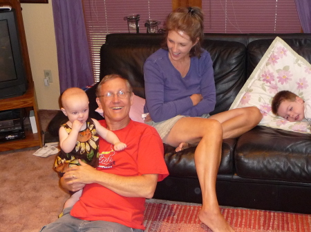 Don, wife Mary, and grandkids