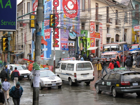 Downtown La Paz, Bolivia.