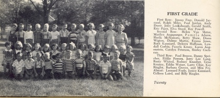 Ashley First Grade Class of 1963