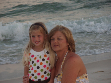 Chloe and her Mimi at the beach