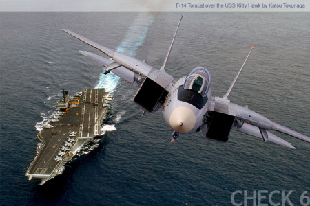 F-14 Over Carrier