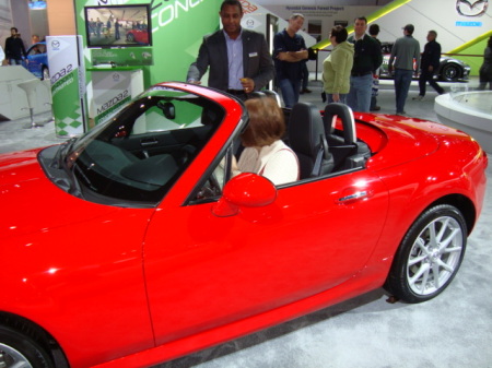 Janet looking at a 2010 MX-5