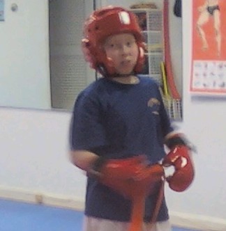 Logan at Karate  Sparring session 2009