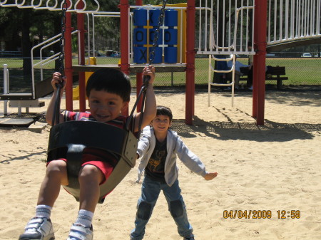 Cole and RJ at Playground