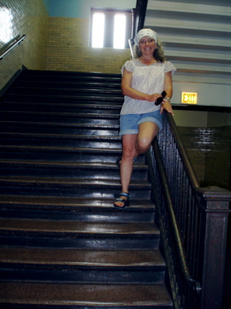 Chrisy Gressick on the stairs