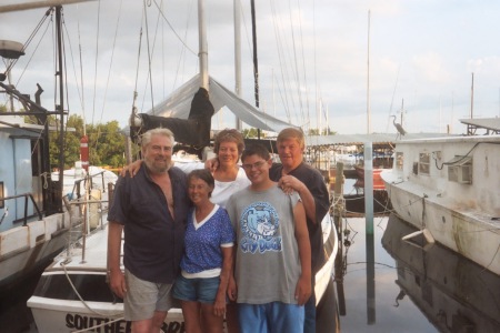 2002, WITH FRIENDS AROUND MY BOAT