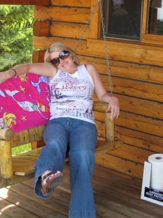 Relaxing at the cabin.
