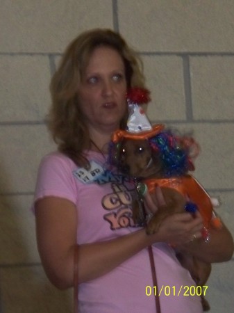 Louise & Ginger at the Wiener Dog Races