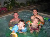 Playing in the hot tub!