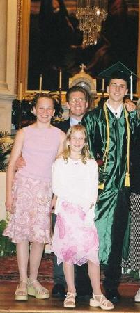 Kids (and me) at HS Graduation