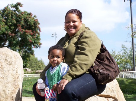 Mother and son at the park