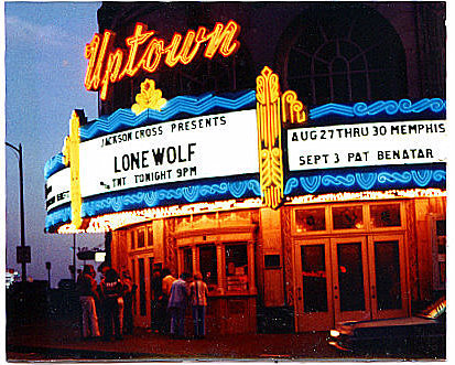 "Lone Wolf on the Uptown's Marquee"