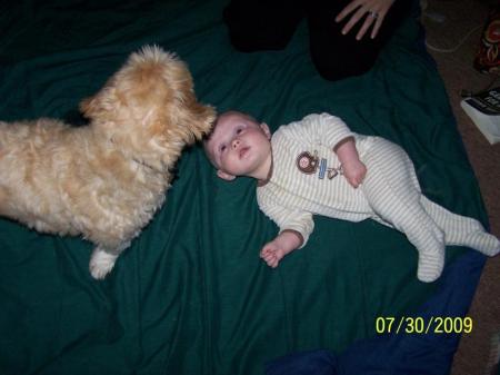 Colin and his dog cousin