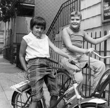 Harriet & me riding our bicycles