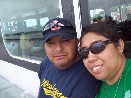 On the ferry to the Statue of Liberty