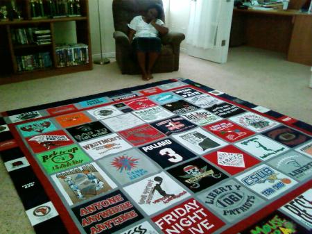 T-Shirt quilt made out of 49 different shirts