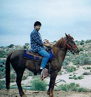 Riding a horse in Baja, Ca