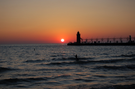 Sunset at South Haven Michigan Pier