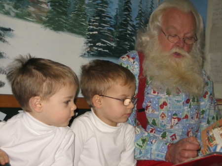 Luke and Nicholas visiting Santa