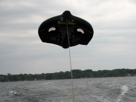 Pic from boat, My son is on the kite!