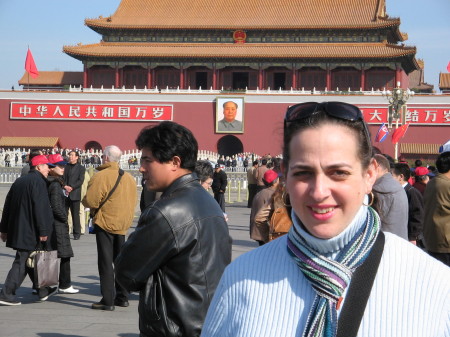 Meg in Tiannamen Square, Beijing China