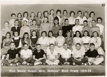 Mrs Hawkins' 6th grade 1958-1959