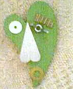 Green faced jacket pin