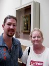 Our son & my Jan in front of the Mona Lisa