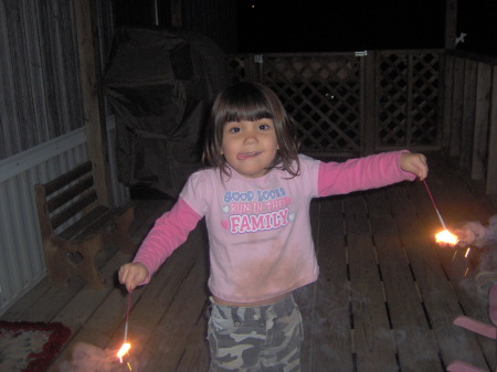 New years 2008 Taylor at 12A.M with Sparklers
