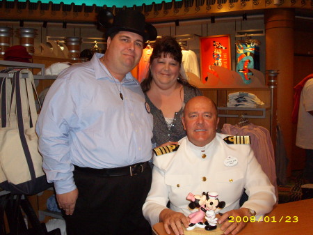 Me,My Wife Sherry and Capt Jon of the Disney W